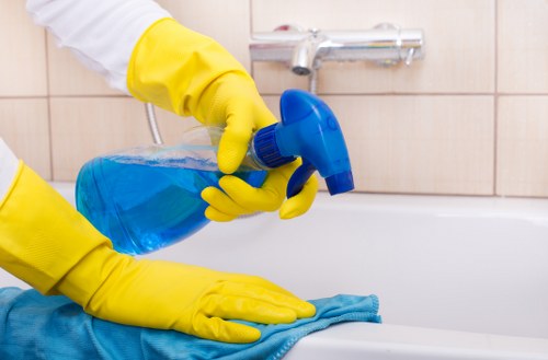 Professional cleaners maintaining a shared workspace in Lambeth
