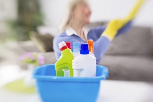 Cleaning a commercial building front in Lambeth using the correct method